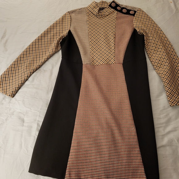 Zara dress Size US M (Fits like a Small), brown and black - Picture 1 of 6